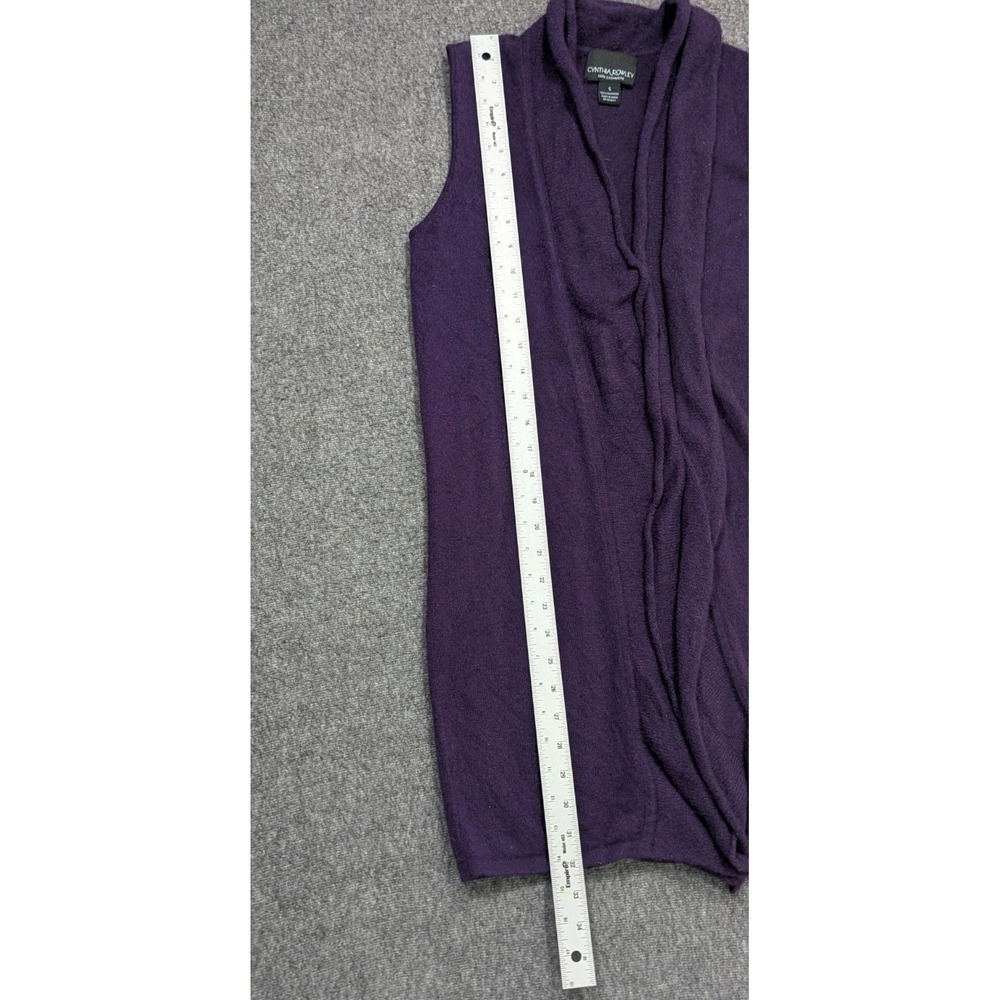 Cynthia Rowley Sweater Womens Small Purple Cashmere Open Cardigan Flowy Ethereal - Picture 10 of 12